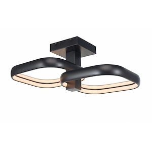 Rave - 44W 2 LED Dual Off-Set Twin Square Semi-Flush Mount-10 Inches Tall and 17 Inches Wide - 1308692