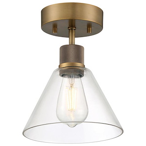 Port Nine - 9W 1 LED Semi-Flush Mount In Transitional Style-11 Inches Tall and 8 Inches Wide - 1265456