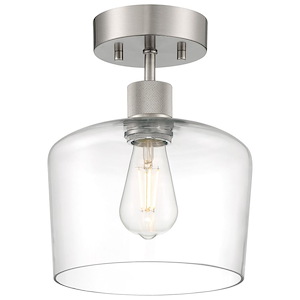 Port Nine - 9W 1 LED Semi-Flush Mount In Transitional Style-11.75 Inches Tall and 9 Inches Wide - 1265463