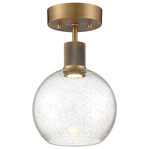 Port Nine - 9W 1 LED Semi-Flush Mount In Transitional Style-12 Inches Tall and 7.5 Inches Wide - 1265465