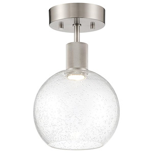Port Nine - 9W 1 LED Semi-Flush Mount In Transitional Style-12 Inches Tall and 7.5 Inches Wide - 1265466
