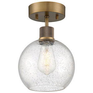 Port Nine - 9W 1 LED Semi-Flush Mount In Transitional Style-12 Inches Tall and 7.5 Inches Wide - 1265468