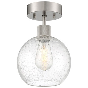 Port Nine - 9W 1 LED Semi-Flush Mount In Transitional Style-12 Inches Tall and 7.5 Inches Wide - 1265469