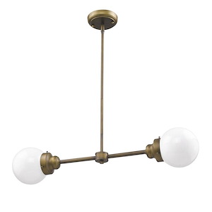 Portsmith - Two Light Pendant in Art deco Style - 30 Inches Wide by 6 Inches High - 659612