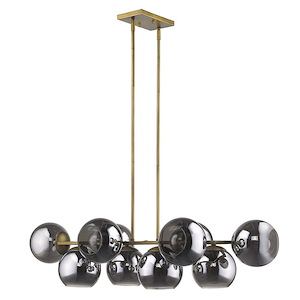 Lunette 10-Light Island Pendant in Mid-century Style - 21.75 Inches Wide by 10.5 Inches High - 883732