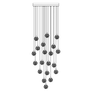 Snowflake - 100W 20 LED Chandelier-5.83 Inch Tall and 31.5 Inch Wide - 1367136