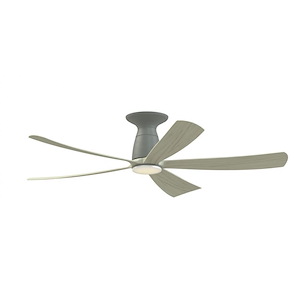 Dean's Gardens - 5 Blade Flush Ceiling Fan with Light Kit-11.1 Inch Tall and 52 Inch Wide - 1379829