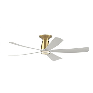 Dean's Gardens - 5 Blade Flush Ceiling Fan with DW Light Kit-11.12 Inch Tall and 52 Inch Wide - 1379719