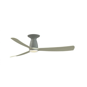 Dean's Gardens - 3 Blade Flush Ceiling Fan with Light Kit-11.1 Inch Tall and 52 Inch Wide - 1379833