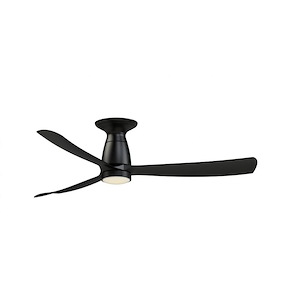 Dean's Gardens - 3 Blade Flush Ceiling Fan with Knurled Light Kit-11.7 Inch Tall and 52 Inch Wide - 1379724