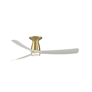 Dean's Gardens - 3 Blade Flush Ceiling Fan with DW Light Kit-11.12 Inch Tall and 52 Inch Wide - 1379722