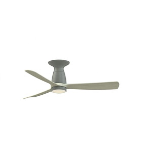 Dean's Gardens - 3 Blade Flush Ceiling Fan with Knurled Light Kit-11.7 Inch Tall and 44 Inch Wide - 1379727