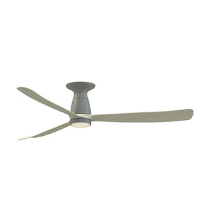Dean's Gardens - 3 Blade Flush Ceiling Fan with Knurled Light Kit-11.7 Inch Tall and 60 Inch Wide - 1379731