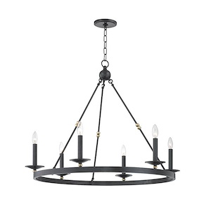 Contemporary Six Light Chandelier - 1227814