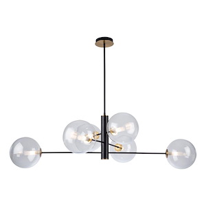 Bracken Circle 6 Light Chandelier 14 Inches Tall and 34.5 Inches - 1396182