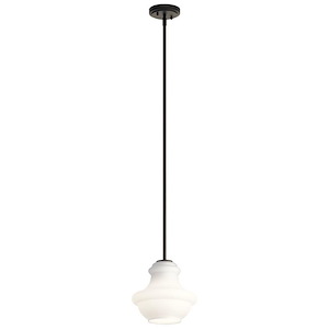 1 Light Contemporary Large Bell Shade Mini Pendant Light Fixture with Mercury Glass - 1229560
