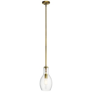 Chives Way - 1 Light Mini Pendant - with Transitional inspirations - 13.75 inches tall by 7 inches wide - 1085357