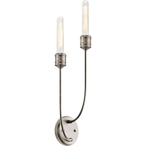 2 Light Mid-century Modern Steel Wall Bracket-18.5 Inches H by 7.5 Inches W - 1231129
