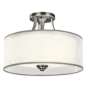 Bentinck Mount - 3 light Semi-Flush Mount - with Transitional inspirations - 10.75 inches tall by 15 inches wide - 1231660