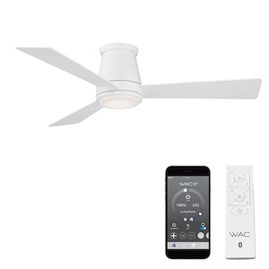 Iris Point - 3 Blade Flush Mount Ceiling Fan with Light Kit In Contemporary Style-11.1 Inches Tall and 52 Inches Wide - 1385558