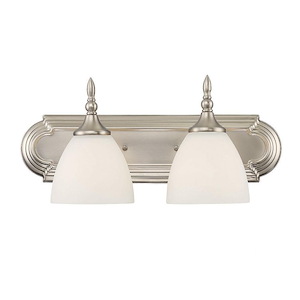2 Light Bath Bar-Transitional Style with Traditional Inspirations-8 inches tall by 18 inches wide - 1096860