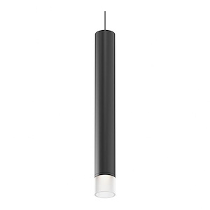 Biamiom Way 1 LED Etched Trim Tall Pendant 18 Inch Tall and 2 Inch Wide - 1412253