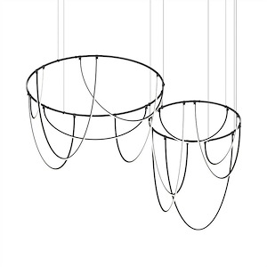 Totr Lane 249W 12 LED 2Bar Offset Ring Chandelier 82 Inch Wide - 1411849