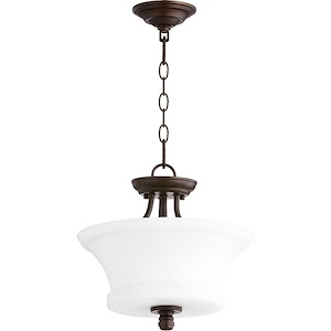Palmerston Broadway - 2 Light Dual Mount Pendant in Bailey Street Home Home Collection style - 13 inches wide by 13.5 inches high - 1145483