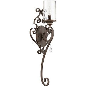 1 Light Traditional Crystal Accent Wall Sconce with Clear Glass-26.25 Inches H by 9.25 Inches W - 1150120