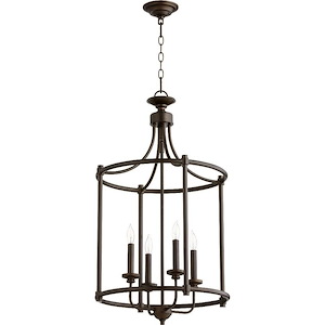 Palmerston Broadway - 4 Light Entry Pendant in Bailey Street Home Home Collection style - 18 inches wide by 30 inches high - 1148262