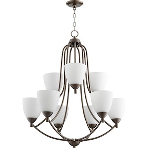 Dawson Wynd - 9 Light 2-Tier Chandelier in Bailey Street Home Home Collection style - 26.5 inches wide by 32 inches high - 1147179