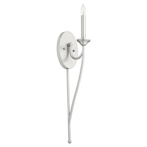 1 Light Candle Wallchiere with Metal Accents-25.75 Inches H by 5.5 Inches W - 1148889