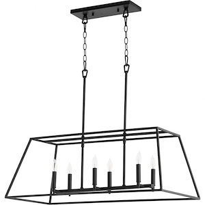 Morland Hollies - 6 Light Linear Pendant in Bailey Street Home Home Collection style - 15 inches wide by 12.5 inches high - 1147583