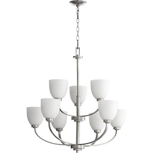 Woodbury Croft - 9 Light 2-Tier Chandelier in Bailey Street Home Home Collection style - 31.25 inches wide by 30.5 inches high - 1149058