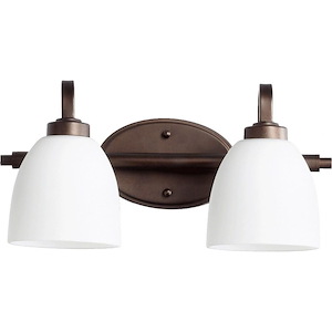 Woodbury Croft - 2 Light Bathroom Light in Bailey Street Home Home Collection style - 16 inches wide by 8 inches high - 1153413