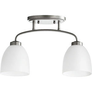 Woodbury Croft - 2 Light Semi-Flush Mount in Bailey Street Home Home Collection style - 5.25 inches wide by 10.5 inches high - 1153822