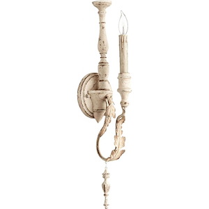 1 Light Traditional Wood Toned Candle Wall Sconce-22 Inches H by 5 Inches W - 1147239