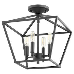 Morland Hollies - 4 Light Semi-Flush Mount in Bailey Street Home Home Collection style - 13 inches wide by 13.75 inches high - 1149202