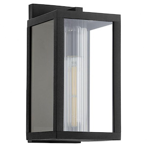 1 Light Contemporary Lantern Wall Sconce with Noir Finish and Clear Glass-12 Inches H by 5.88 Inches W - 1154251