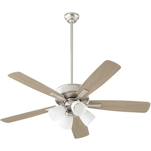 Milky Whey - 5 Blade Ceiling Fan with Light Kit In Transitional Style-18.25 Inches Tall and 52 Inches Wide - 1153105