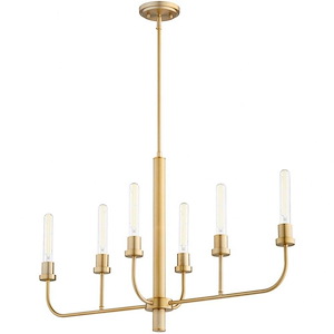 Beech Walk - 6 Light Linear Chandelier In Soft Contemporary Style-21.25 Inches Tall and 12 Inches Wide - 1146956