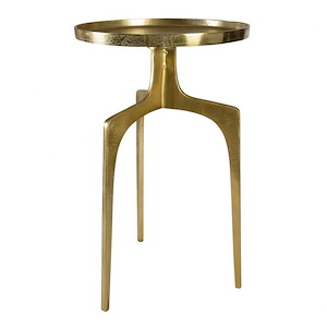25 inch Round Accent Table with Three Curved Legs - Contemporary Round Side Table - 1240685