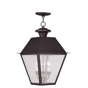 Lane Wood - 3 Light Outdoor Pendant Lantern in Coastal Style - 12 Inches wide by 19 Inches high - 1122889