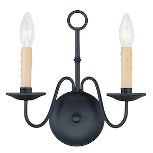 Oakland Cliff - 2 Light Wall Sconce in Farmhouse Style - 13 Inches wide by 12.25 Inches high - 1268520