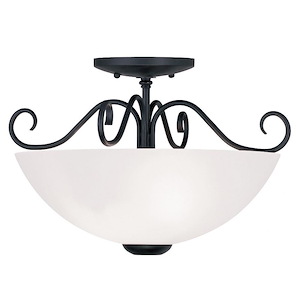 Oakland Cliff - 2 Light Semi-Flush Mount in Farmhouse Style - 15 Inches wide by 9.5 Inches high - 1268487