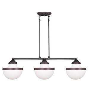 Eversley North - 3 Light Linear Chandelier in New Traditional Style - 10.25 Inches wide by 25 Inches high - 1269549