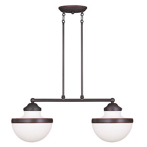 Eversley North - 2 Light Linear Chandelier in New Traditional Style - 10.25 Inches wide by 24 Inches high - 1268993