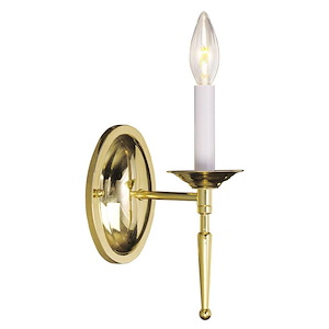 1 Light Traditional Steel Candle Wall Sconce-9.5 Inches H by 4.25 Inches W - 1122966