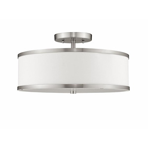 Newcomen Grove - 3 Light Semi-Flush Mount in New Traditional Style - 15 Inches wide by 8 Inches high - 1268766