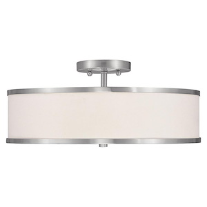 Newcomen Grove - 3 Light Semi-Flush Mount in New Traditional Style - 18 Inches wide by 8 Inches high - 1268658